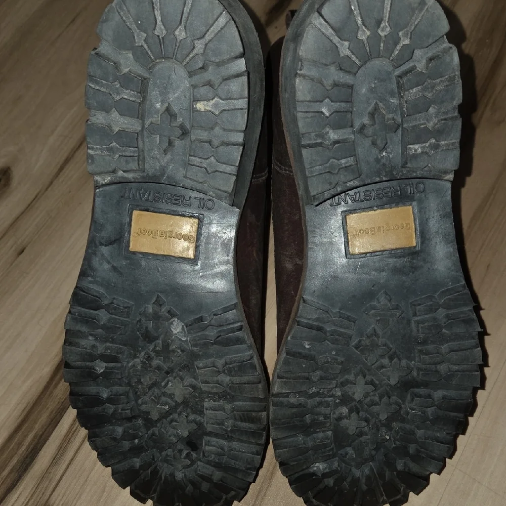 Georgia Boot Brown Leather Work Boots - Picture 4 of 5